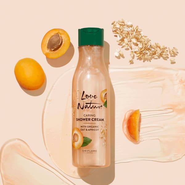 Oriflame Love Nature Caring Shower Gel med ekologiska havregryn och aprikos 250 ml