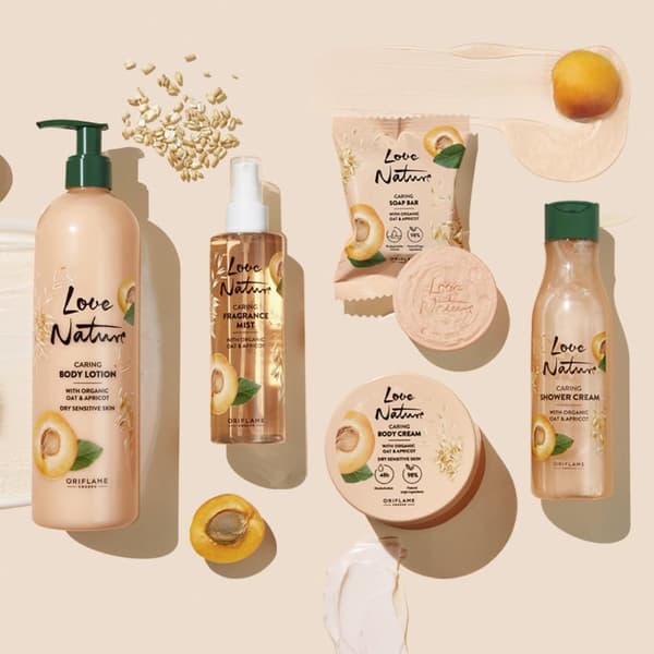 Oriflame Love Nature Caring Shower Gel med ekologiska havregryn och aprikos 250 ml