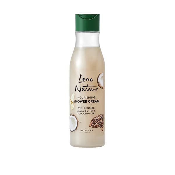 Oriflame Love Nature nærende showergel med økologisk kakaosmør og kokosolie 250 ml