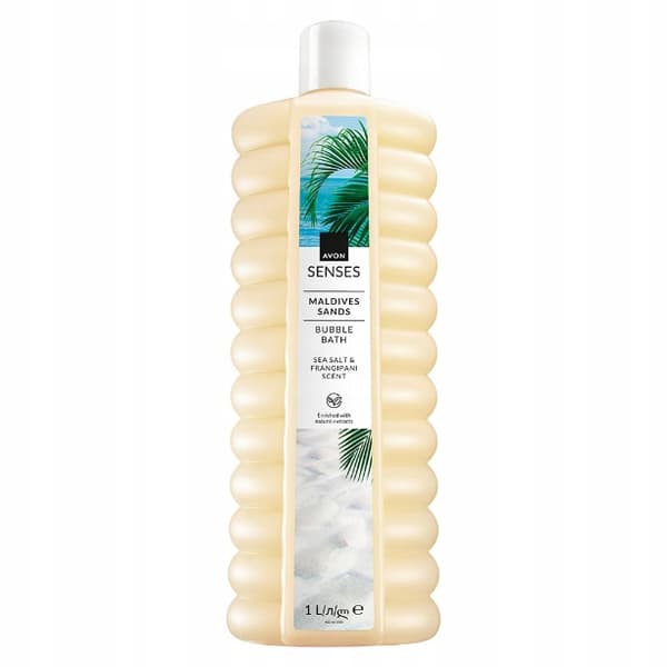 AVON Maldives Sands badevæske med duft og afslapning, frangipanisalt, 1000 ml