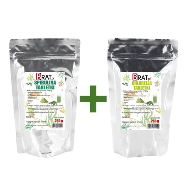 Tablettset - Chlorella 250g + Spirulina 250g