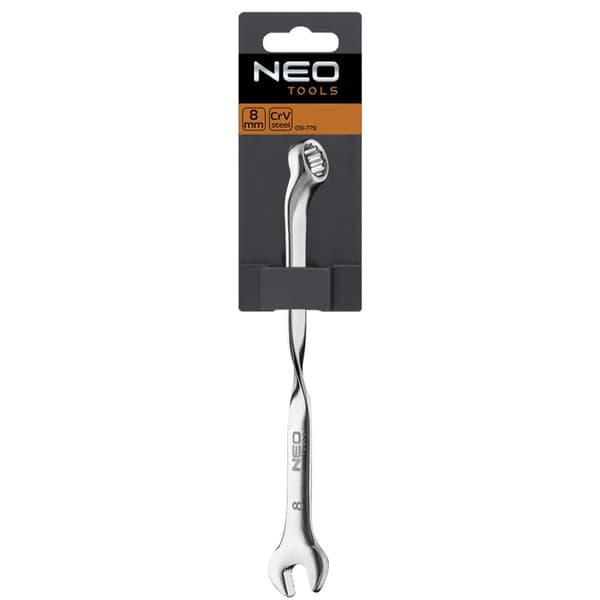 8 mm 09-779 Neo Tools gaffelnøgle med drejet ende