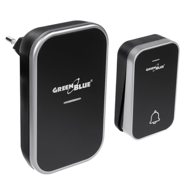 Batterifri kinetisk trådløs dørklokke. 38 melodier, 200 m, (GB157 B)
