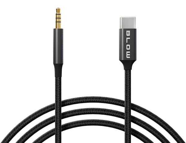 USB-C - Jack 3.5 1 meter flettet stik