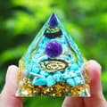 Miniatyrbild 4 av 10: ORGONIT Pyramid + LED Lampbas 5cm Kristallstenar Amulett 5cm HX18
