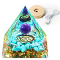 Miniatyrbild 1 av 10: ORGONIT Pyramid + LED Lampbas 5cm Kristallstenar Amulett 5cm HX18