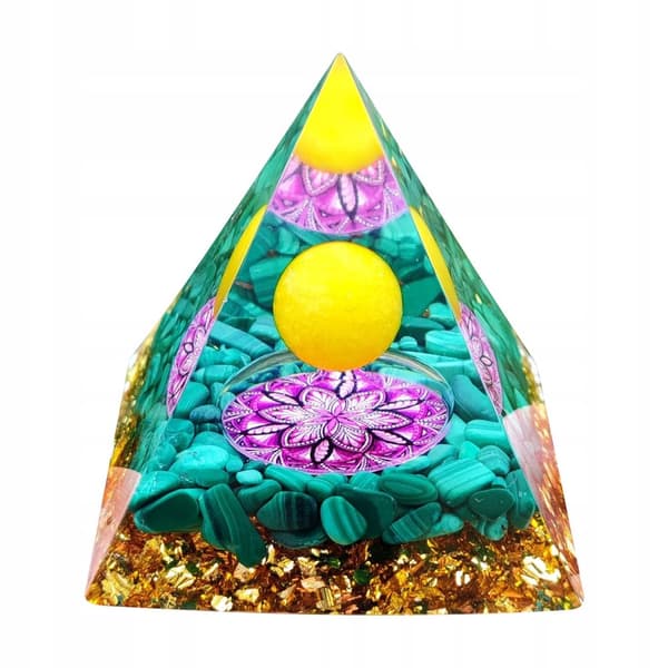 ORGONIT Pyramide + LED Lampebase 5cm Krystalsten Amulet 5cm HX15