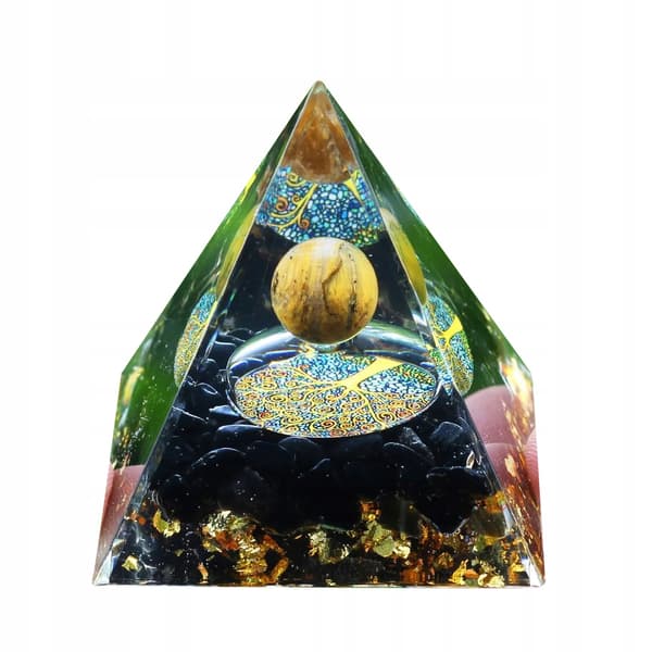 ORGONIT Pyramide + LED Lampebase 5cm Krystalsten Amulet 5cm HX13