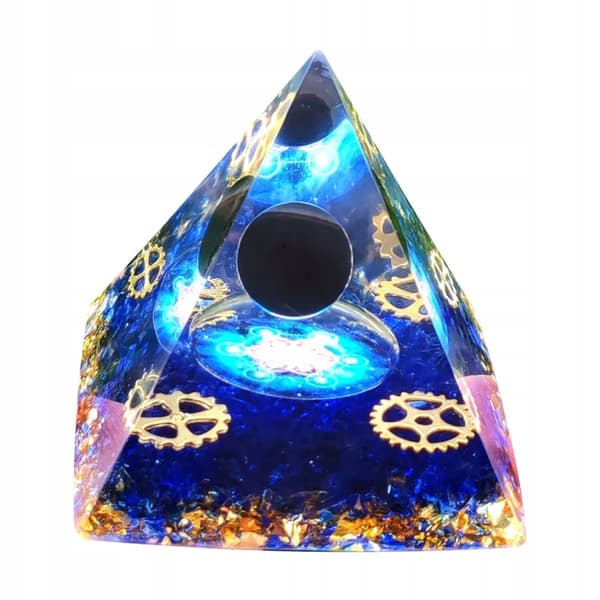 ORGONIT Pyramide + LED Lampebase 5cm Krystalsten Amulet 5cm HX10