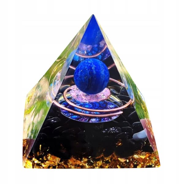ORGONIITTIPYRAMIDI +LED-LAMPUNJALA 5cm KRISTALLIKIVET AMULETTI 5cm HX07