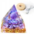 Miniatyrbillede 1 af 10: ORGONIT Pyramide + LED Lampebase 5cm Krystalsten Amulet 5cm HX04