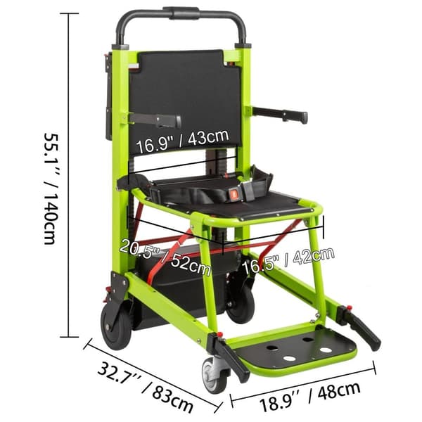 180kg last 80 våningar 0.8m/s dubbla ändamål trappklättring elektrisk rullstol, hög stabilitet och säkerhet, hopfällbar