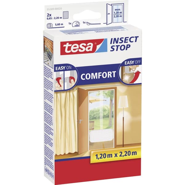 tesa COMFORT 55389-00020-00 Myggnät till dörr (B x H) 1200 mm x 2200 mm Vit 1 st