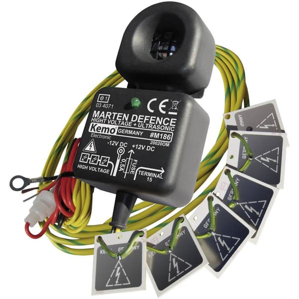 Kemo M186 Mårdskydd med optikskydd, med högspänningsplattor 12 V 1 st