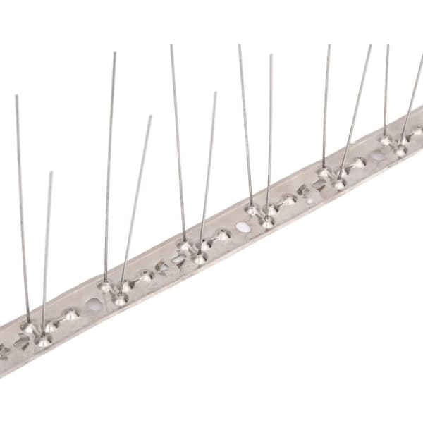 vidaXL Fuglepigger 2-rader 6 stk rustfritt stål 3 m