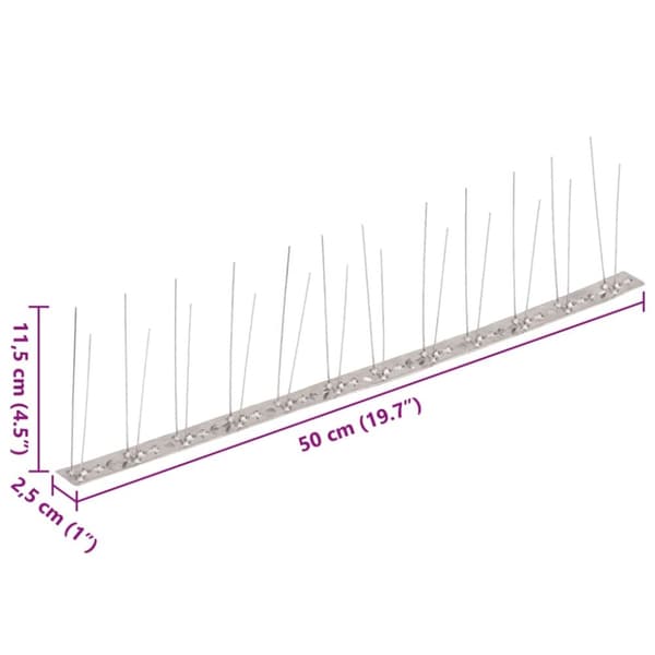 vidaXL 2-Riviset ruostumaton teräs lintu- & kyyhkyspiikit 6-sarja 3 m