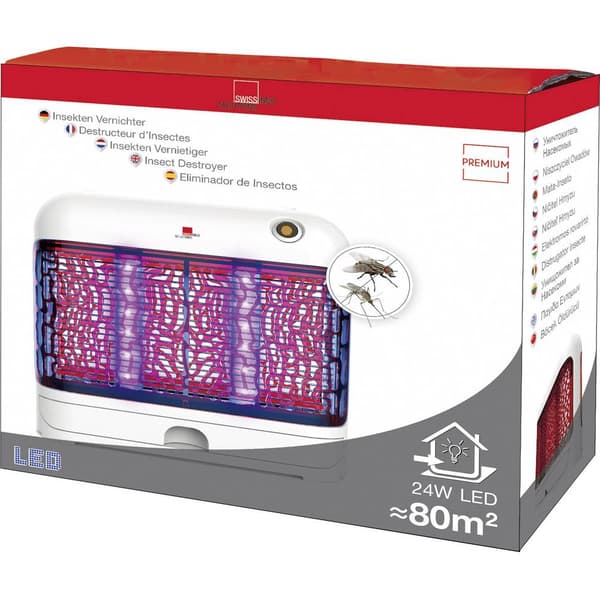 Swissinno Premium 24W 1 246 001 UV-ljus, Strömgitter UV-insektsfångare 24 W (B x H x D) 300 x 265 x 100 mm Vit, Röd 1 s