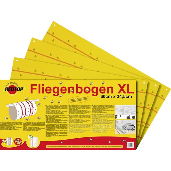 Redtop Fliegenbogen 31091 Limfilm, Lockmedel Flugfälla (L x B) 600 mm x 345 mm Gul 6 st