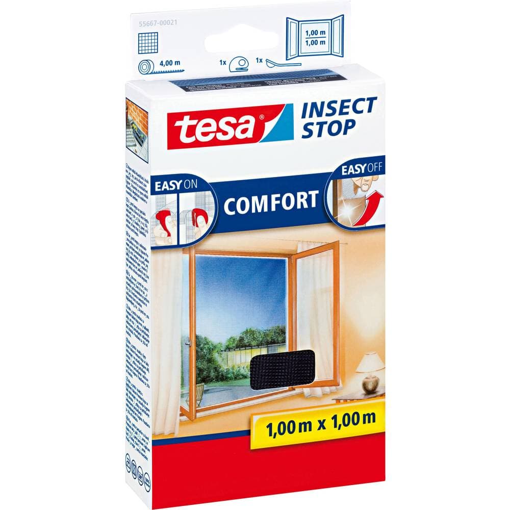 tesa COMFORT 55667-21-00 Flugnät (B x H) 1000 mm x 1000 mm Antracit 1 st