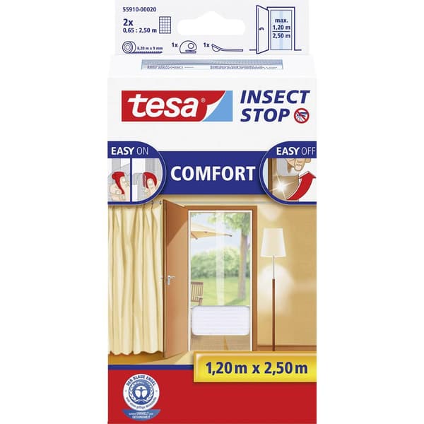 tesa COMFORT 55910-00020-00 Myggnät till dörr (B x H) 1200 mm x 2500 mm Vit 1 st