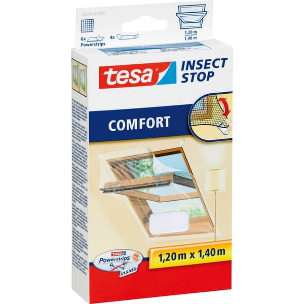 tesa COMFORT 55881-00020-00 UV-ljus Fluggaller för takfönster (B x H) 1200 mm x 1400 mm Vit 1 st