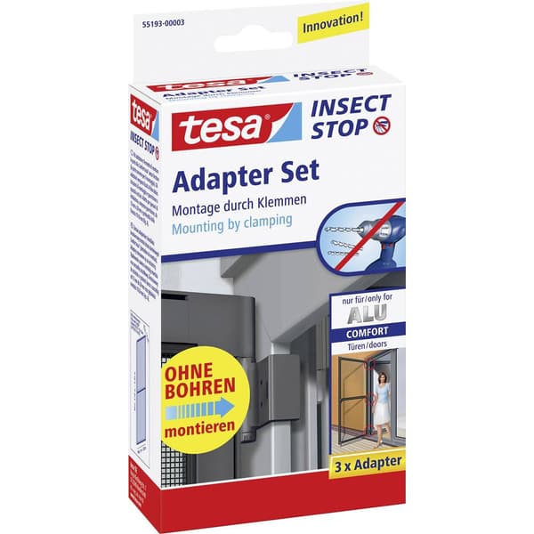 tesa 55193-03 Adapter Alu Comfort Flugnät adapter-set Passar till följande märken Tesa Tesa Flugnät 3 st