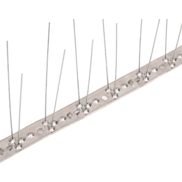 vidaXL Fuglepigger 2 rader 20 stk rustfritt stål 10 m