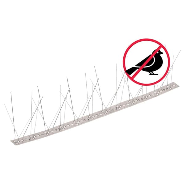 vidaXL Fuglepigger 5 rader 10 stk rustfritt stål 5 m