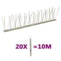 Pikkukuva 1 / 7: vidaXL 2-riviset lintu- ja kyyhkyspiikit ruostumaton teräs 20 kpl 10 m