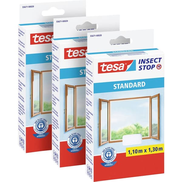 tesa STANDARD 55671-00500-00 Flugnät (B x H) 1100 mm x 1300 mm Vit 3 st