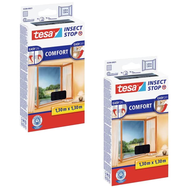 tesa COMFORT 55396-00500-01 Flugnät (B x H) 130 cm x 130 cm Antracit 2 st
