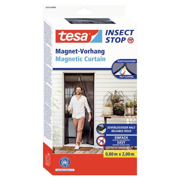 tesa Fliegengitter 55374-00000-00 Magnetisk gardin (B x H) 0.80 m x 2.00 m Antracit 1 st