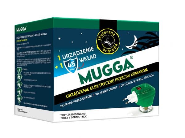Mugga elektrisk apparat mod myg til kontakt + genopfyldning
