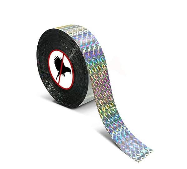 OBOSOE Scarecrow Reflekterende Tape - 50m, Naturlig Fugleafvisende og Dekorativ