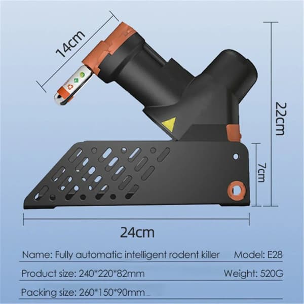 Automatisk Gnaverdræber, Multi-Fangst Design, Holdbart ABS Plastisk,sort