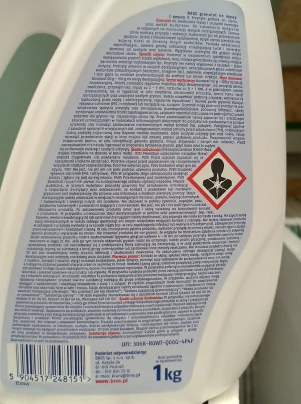Giftbete för möss och råttor granulat 1 kg