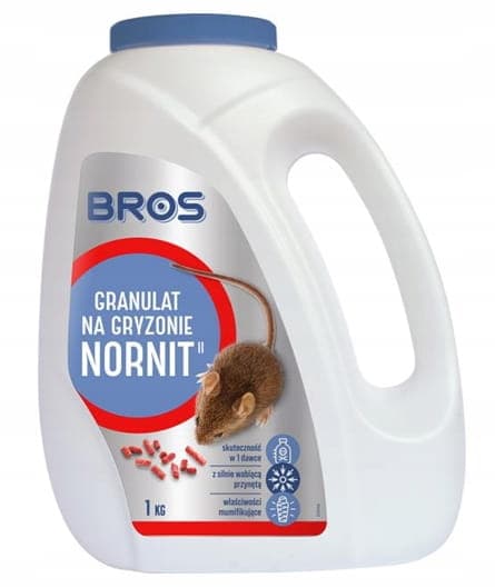 Bros Granulat för gnagare Nornit 1 kg Effektivt gnagargift