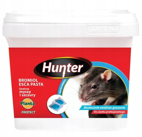 Hunter muse- og rottegiftpasta 1 kg Effektiv og hurtig udryddelse af gnavere