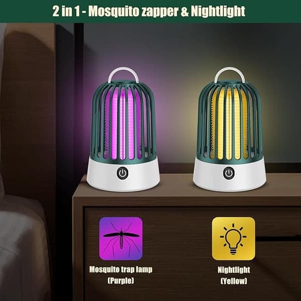 OBOSOE 2-in-1 USB-ladattava hyttysloukku ja hyönteisten tappaja, UV-LED + sähköinen hyttysverkko