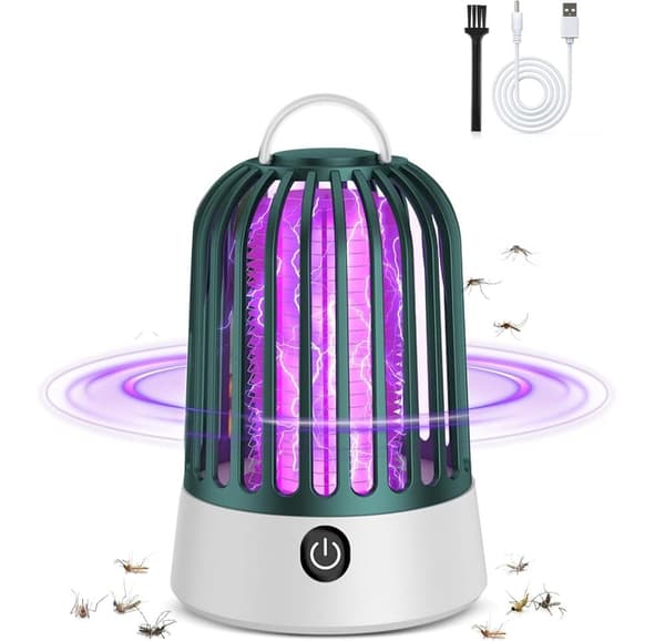 OBOSOE 2-in-1 USB-ladattava hyttysloukku ja hyönteisten tappaja, UV-LED + sähköinen hyttysverkko Vihreä