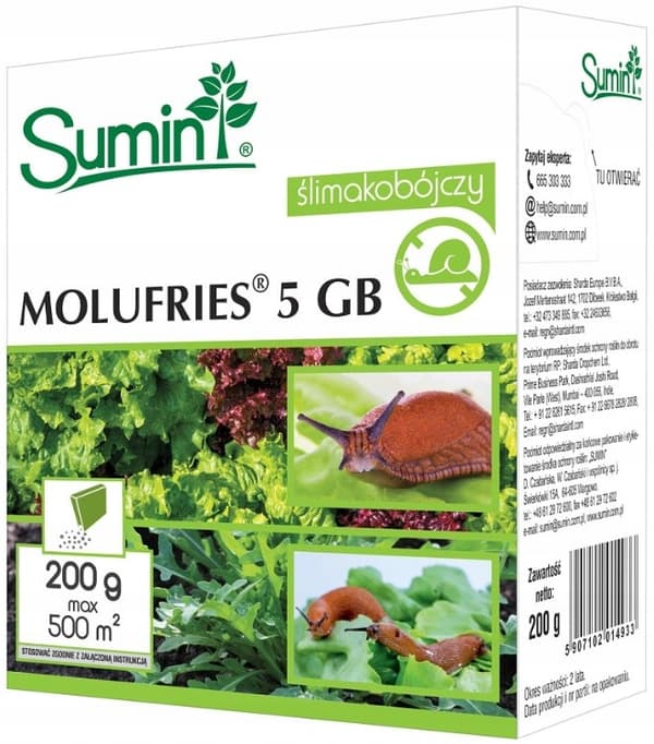 SNEGLEMIDDEL giftpræparat BLÅ GRANULAT Sumin MOLUFRIES 200g
