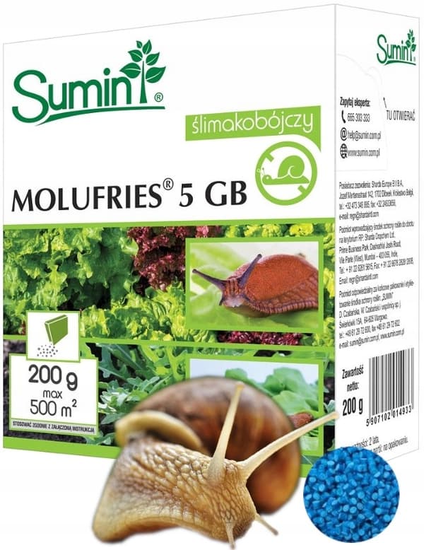 SNEGLEMIDDEL giftpræparat BLÅ GRANULAT Sumin MOLUFRIES 200g