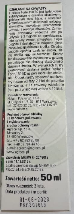FUSILADE FORTE 150 EC herbicid til kvikgræs SPRAY Agrecol 50 ml