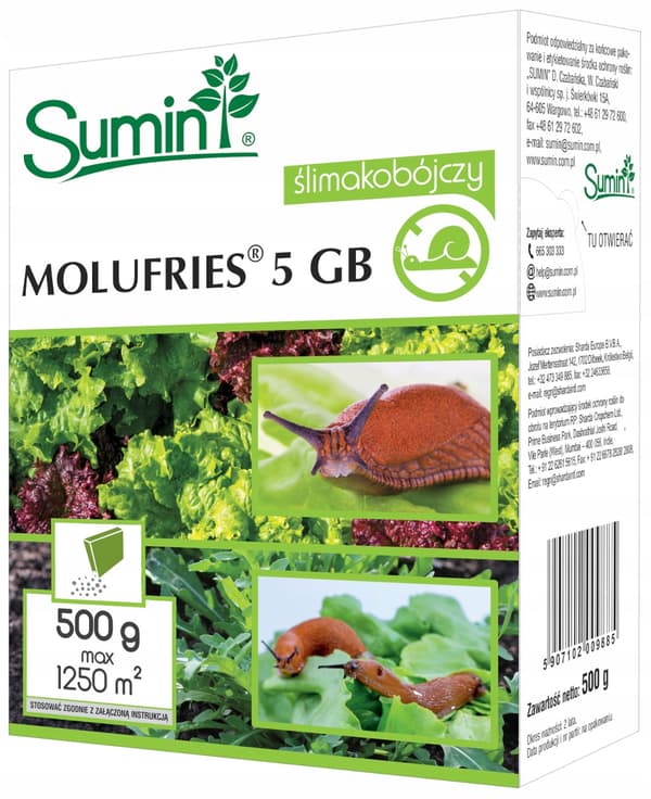 SNEGLEMIDDEL giftpræparat BLÅ GRANULAT Sumin MOLUFRIES 500g
