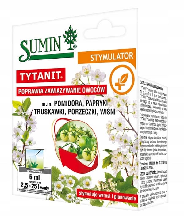 SUMIN TITANIT forbedrer frugtsætningen JORDBÆR TOMAT 5 ml