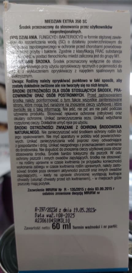 SUMIN MIEDZIAN EXTRA 350 SC svampemiddel ÆBLE PÆRE SKURV 60 ml