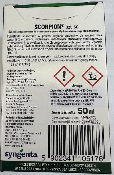 SCORPION 325 SC svampespray til grøntsager og frugter Agrecol 50 ml