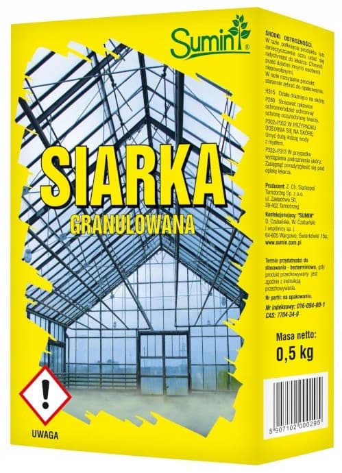 SUMIN SULPHUR rakeistettu kasvihuonemaan desinfiointiaine 500 g