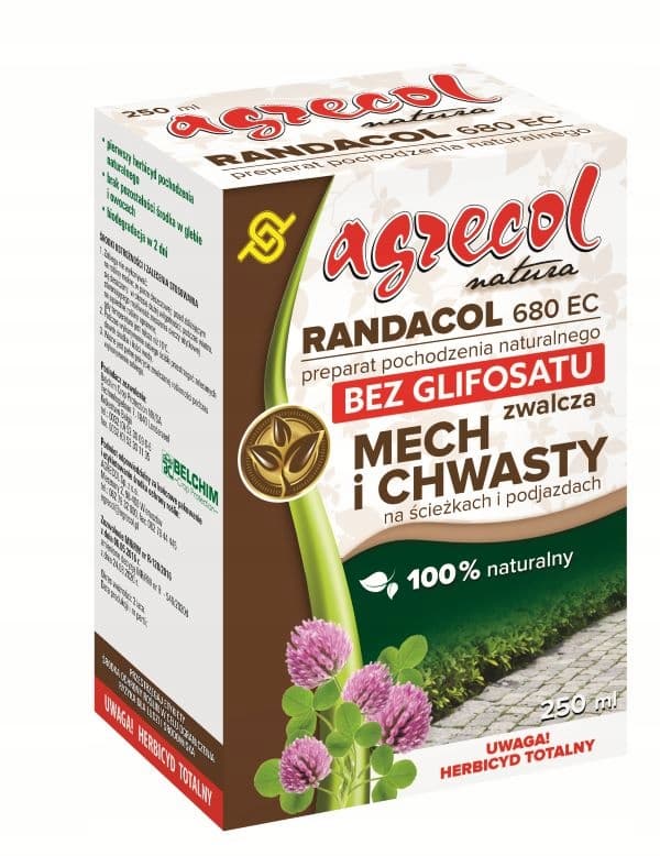 RANDACOL 680 EC sammaleelle ja rikkaruohoille poluilla ja ajoväylillä. Agrecol 250 ml.