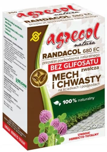 RANDACOL 680 EC sammaleelle ja rikkaruohoille poluilla ja ajoväylillä. Agrecol 250 ml.